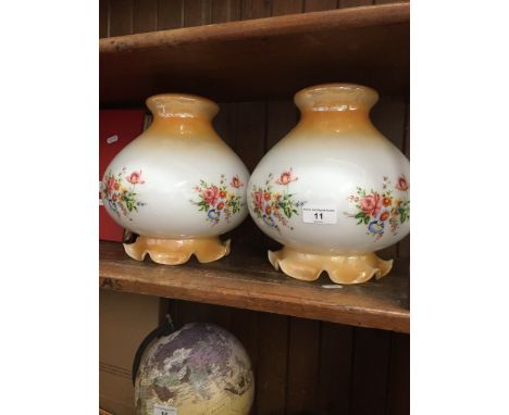 A pair of glass lamp / light shades 