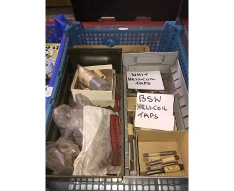A box of BSW heli coil taps and insert tools. 