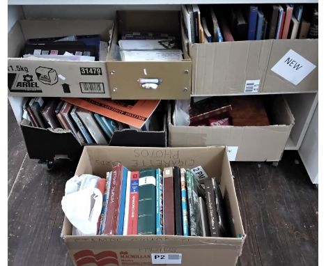 A large GB and worldwide stamp accumulation in six very full boxes (one box containing empty albums/stock books), including F