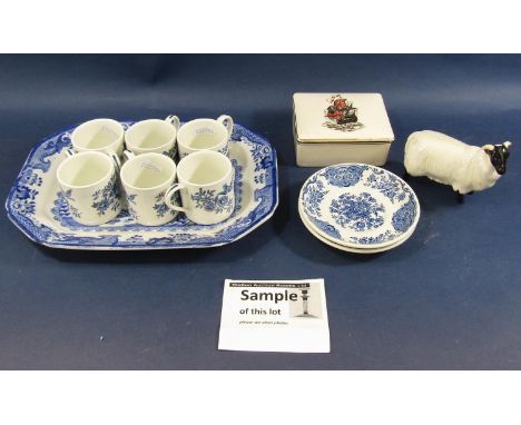 A mixed collection comprising Asiatic pheasant meat plate, Edwardian jug and basin set with chrysanthemum detail, Japanese st