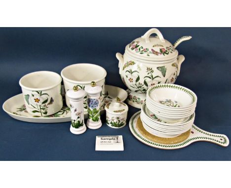 An extensive collection of Portmeirion Botanic Garden china wares comprising large lidded two handled soup tureen (32cm tall 