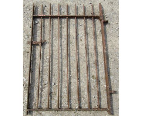 A small old iron work pedestrian gate with simple pointed tip vertical bars, 85 cm wide x 122 cm (4ft) high 
