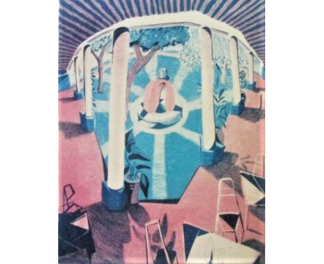 After David Hockney (B.1937) - 'Views of Hotel Well III', colour screen print, Sloane Graphics Ltd label verso, 67 x 54cm, fr