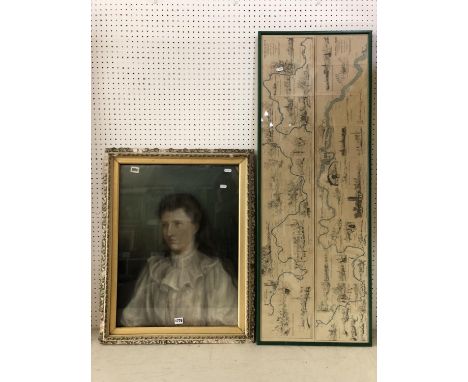 Half portrait of a woman, 'Later Mrs. Siddon, wife of vicar of Minehead' chalk on paper, titled verso., unsigned, 89 x 105 cm