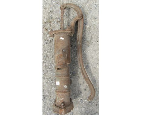 A vintage cast iron hand lever operated water pump, the spout stamped Warners London, 80 cm high approximately 