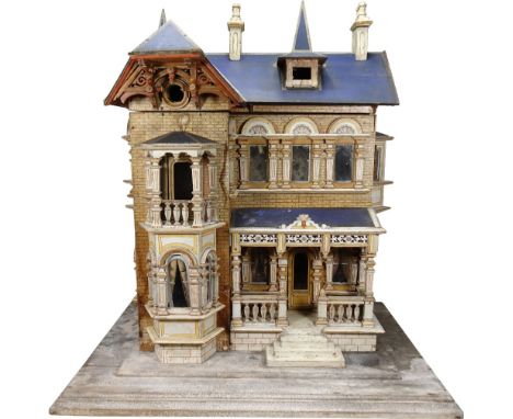 A large and impressive Moritz Gottschalk blue roof dolls house model: 2556/2 in original condition,  German 1890s, the wooden