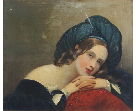 Öl/Leinwand, Portrait einer jungen Dame, keine erkennbare Signatur, Höhe 54 cm x Breite 63,5 cm, Prunkrahmen 61,5 x 71,5 cm, 