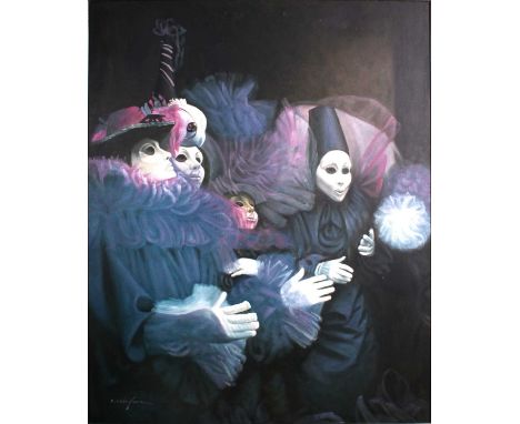  Großwerk, Öl/Leinwand, u. links signiert R. Schleifermann, Höhe 100 x Breite 81 cm, Rahmen 110 cm x 92 cm     