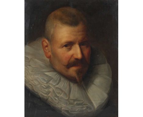 Öl/Leinwand, Portrait eines Herren, keine erkennbare Signatur, Höhe 41 cm x Breite 33 cm, Rahmen 50,5 x 43 cm, Craquele, Gebr