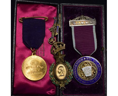 Medals - Masonic, Grand Lodge of Mark Master Masons, silver and enamel, Presented to Bro. Joseph Nodder, inscribed Steward 19