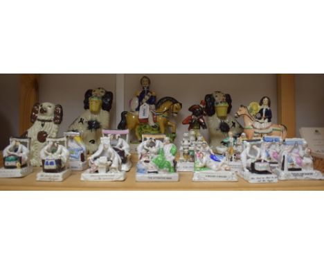 Ceramics - a 19th century continental porcelain faring, Last in Bed Put Out The light; other later; etc; a pair of 20th centu