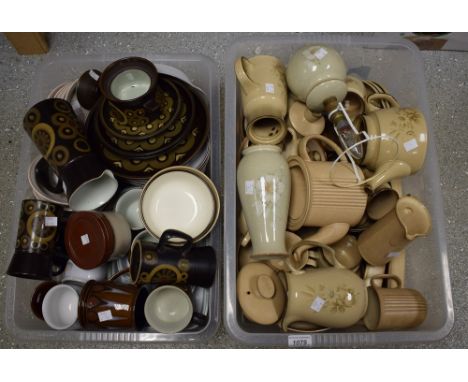 Denby pottery tableware-  inc  coffee pot, dinner and side plates cups, vase, lamp, etc patterns include Memories, Arabesque,