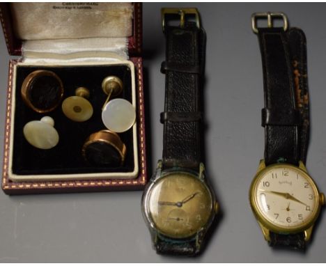 Watches & Gentleman's items -  a Services vintage watch, Arabic numerals, minute track, subsidiary seconds, manual movement, 