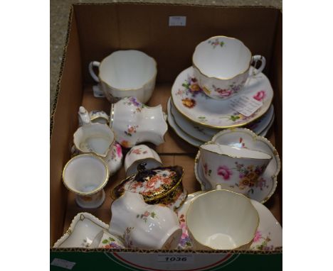 Royal Crown Derby - Posies pattern breakfast cup and saucer; others, trinket dishes, jugs, sugar bowl, etc qty