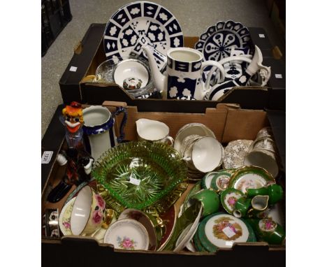 Ceramics and Glass - Royal Crown Derby in-glaze blue including basket, ginger jar, plates, vases, coffee pot, etc;  a Vale te