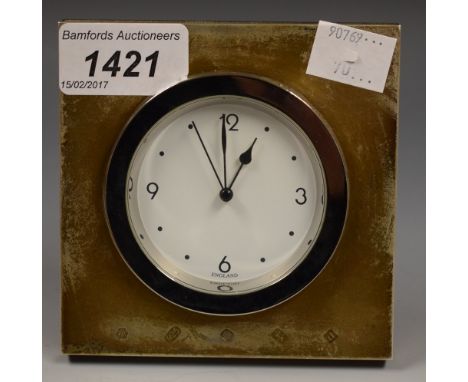 A hallmarked silver clock