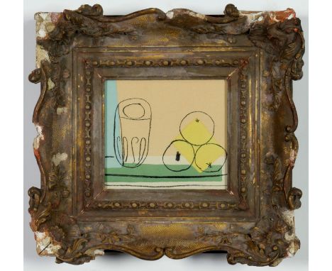 AFTER PABLO PICASSO, Trois Pommes Print, French vintage frame.