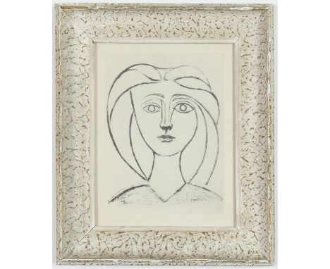 PABLO PICASSO, Portrait of a Young Girl, Heliogravure, French vintage frame, 19cm x 15cm.