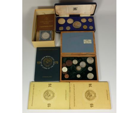Leningrad Mint - Coins of the USSR in Circulation 1974-76, First Decimal Coinage of the Bahama Islands 1966, proof set in cas