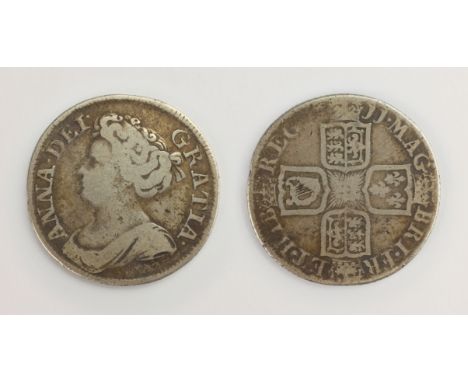 Queen Anne Shilling, 1711, 4th bust, post Union reverse   Condition Report   Click here for further images, condition, auctio