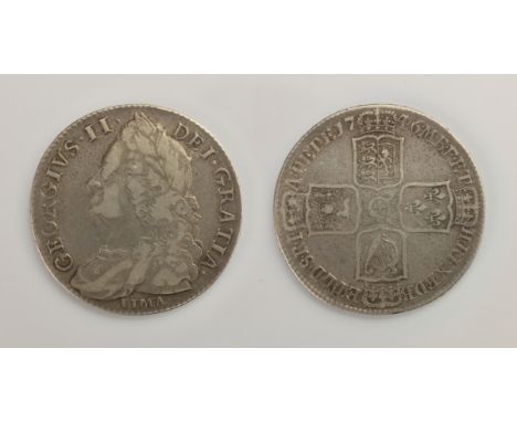 George II Half Crown, 1746, Lima below bust   Condition Report   Click here for further images, condition, auction times & de