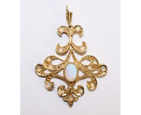 Opal silver-gilt pendant   Condition Report   Click here for further images, condition, auction times & delivery costs