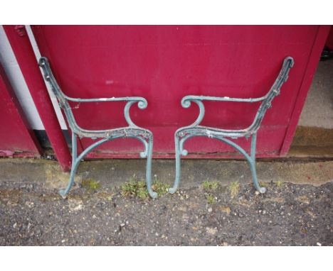A pair of garden bench ends 