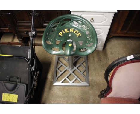 A stool in the form of a tractor seat