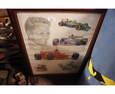 A print depicting Michael Schumacher 