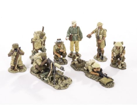 King & Country EA06, Bren Gun Support Team (3), EA14, Indian Army HMG team (3), and EA12, Best of Friends (2), unboxed sets, 