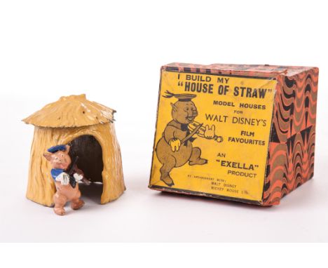 A rare Exella boxed 'House of Straw' from Walt Disney Three Little Pigs, with pig playing violin, generally G  