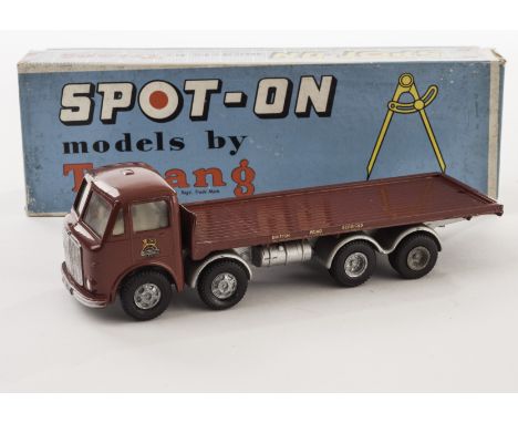 A Tri-ang Spot-On 110/2 A.E.C Mammoth Major 8 Flatbed Lorry, maroon body, silver chassis, contained in 110/3D box, VG-E, with