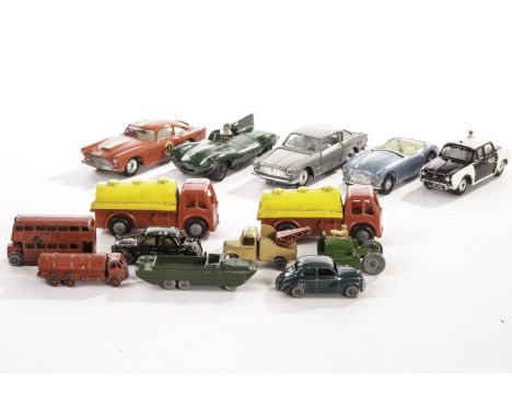 Various Diecast, including Solido Aston Martin DB4, Mercury Fiat 2300 S, CIJ Renault Dauphine Police, Crescent D Type Jaguar,