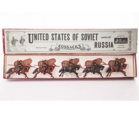 Britains set 136 United States of Soviet Russia Cavalry, Whisstock box, generally G box lid with 2 splits, old repair, box ba