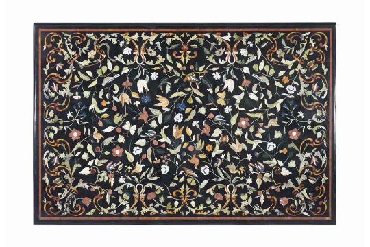 Plateau De Table Moderne De Forme Rectangulaire En Marqueterie De