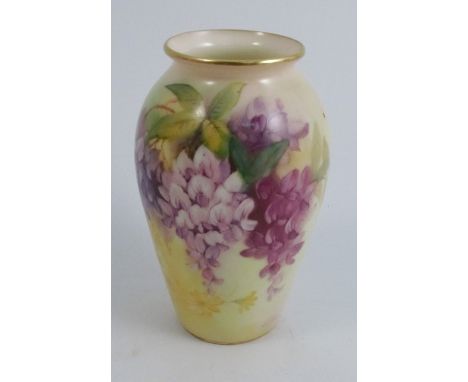 A Royal Worcester vase, decorated with flowers by K Blake, shape number G461, dated 1930, height 4insCondition Report:  OK