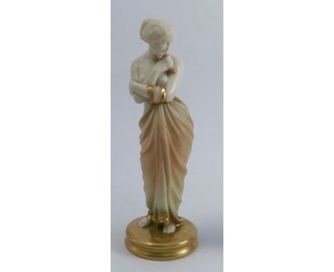 A Royal Worcester gilded ivory figure, Joy, model number 57, dated 1932, height 10.25insCondition Report:  OK