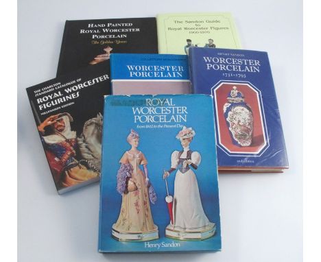 Royal Worcester Porcelain from 1862 to the present day, by Henry Sandon, signed by the author, together with five other books