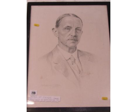 FRANCIS DE BIDEN FOOTNER, signed print dated 1935, "Portrait of F J Wylie", 16" x 12" 