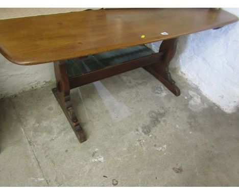 ERCOL, dark elm refectory dining table, 58" length 