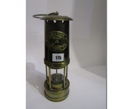 MINER'S LAMP, brass cased Cambrian lamp by Thomas &amp; Williams 