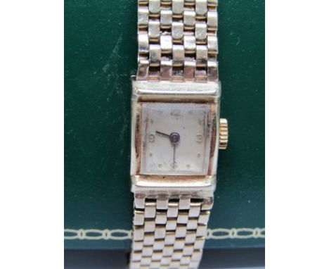 LADIES GOLD WRIST WATCH, marked 14kt weighing 27.3 grams including mechanism &amp; glass 