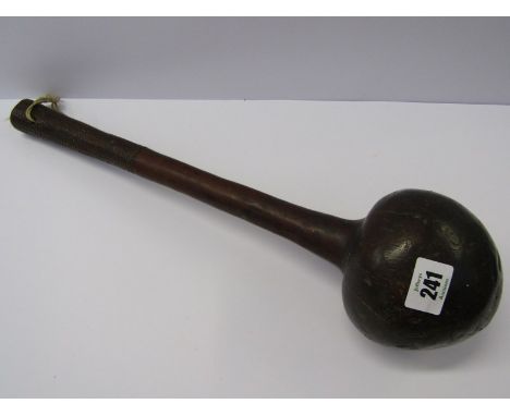 ETHNIC CLUB, a Knobkerrie 16" club with carved tracery handle grip 