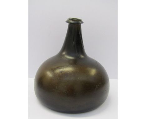 ANTIQUE FREE BLOWN WINE BOTTLE,  free blown onion wine bottle, approximately 6", circa early 18th Century 