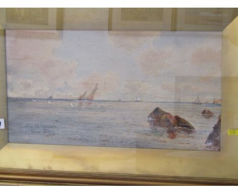THOMAS SIDNEY, signed watercolour, "Lantern Hill, Ilfracombe" 10" x 18" 