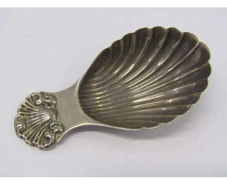 SILVER CADDY SPOON, silver shell form caddy spoon, Birmingham HM 