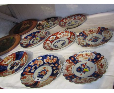 ORIENTAL CERAMICS, Collection of eight Imari fluted &amp; lobed edged dessert plates 