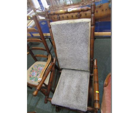 AMERICAN ROCKING CHAIR, turned bobbin framed rocking armchair 