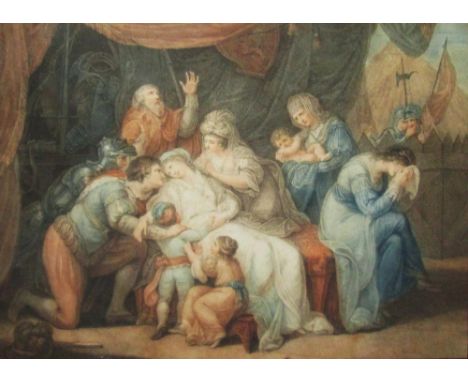 LITHOGRAPH, 'Death of Queen Eleanora' by Bartozzi after Cipriani, and another after Rigald, 37cm x 30cm. 