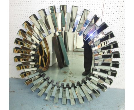 MIRROR, circular with segmented mirrored surround, 100cm diam.